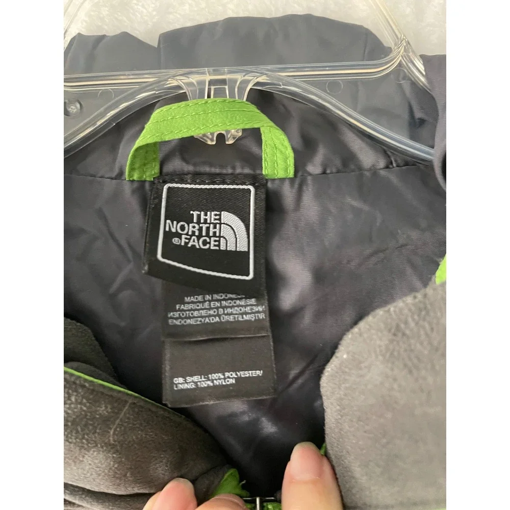 The North Face Hyvent Hooded Windbreaker Jacket Green Black Boys XL Sz 16